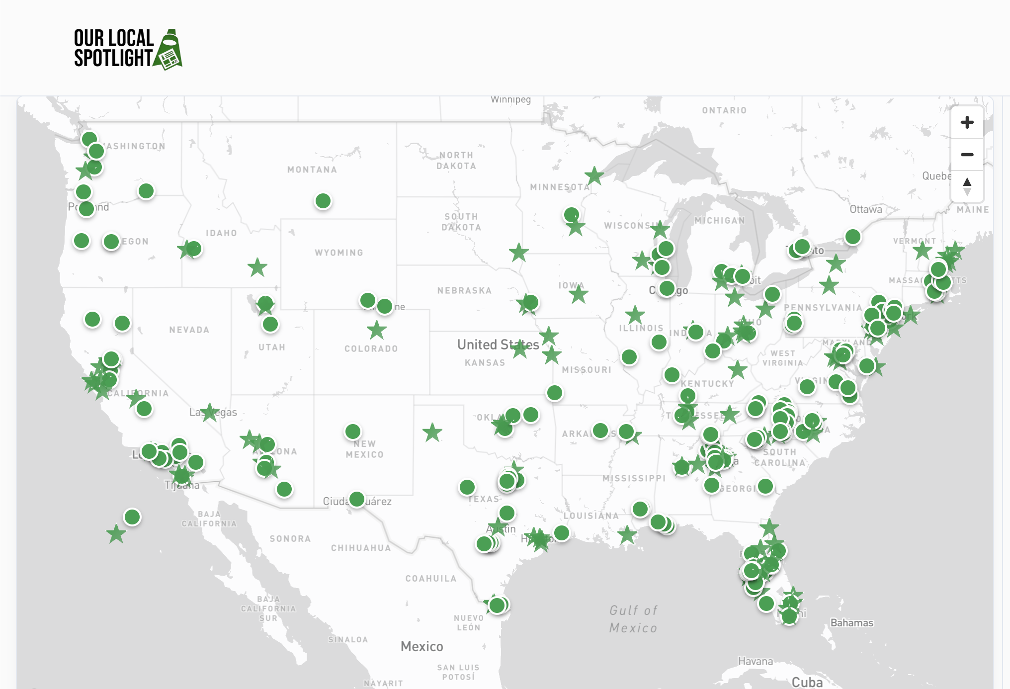 The Our Local Spotlight partner map showing 300+ verified 9x12 Method operators across the United States with pins in every region